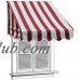 ALEKO 6' x 2' Window Awning Door Canopy, Multistripe Red   550763932